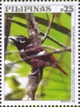 Reproduksi prangko Filipina dengan foto Sarcophanops samarensis